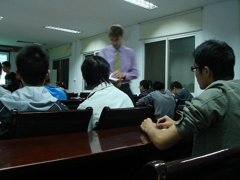 DSC01942.JPG - Andrew distributing handouts. 22 October 2009