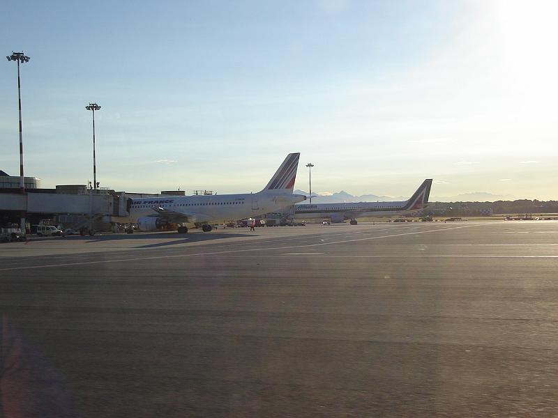 DSC00994.JPG - At Milan's Maplensa airport, with the Italian Alps in the background. 12 July 2007