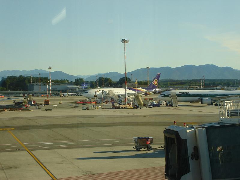 DSC00997.JPG - At Milan's Malpensa airport with the Italian Alps in the background. 12 July 2007