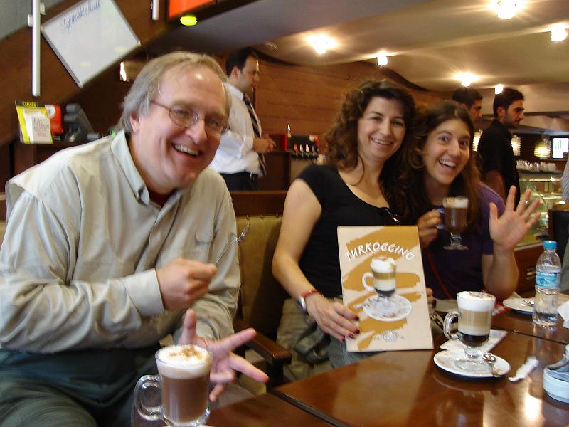 DSC01029.JPG - Bill, Nihal, and Brenda at Pierre Loti's House, Gazel Pasta & Cafe Restaurant, featuring Turkoccino. 13 July 2007