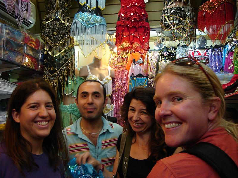 DSC01034.JPG - Brenda, shopkeeper, Nihal, and Gretchen at the Grand Bazaar (Kapali Carsi). 13 July 2007