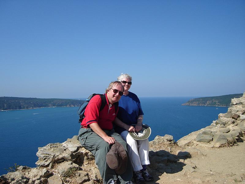 DSC01332.JPG - Bill and Judy resting from the hike to the top. 16 July 2007