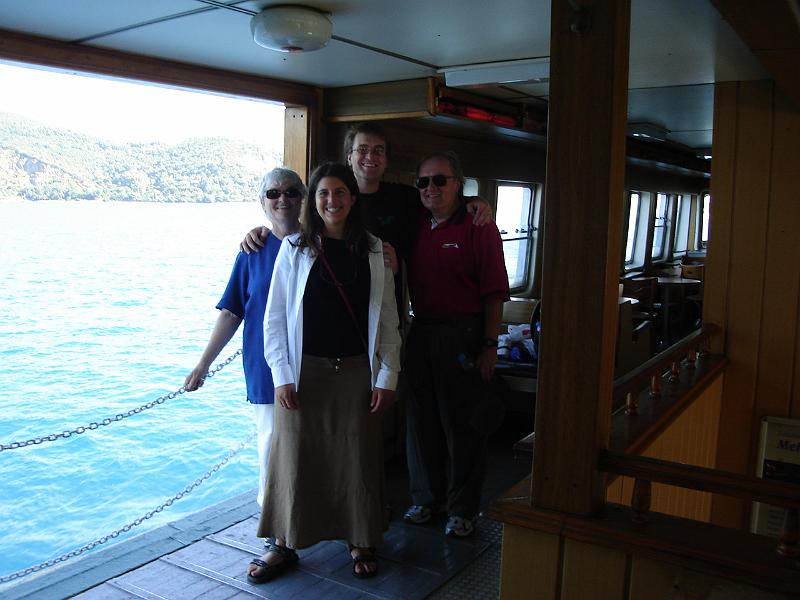 DSC01345.JPG - Judy, Brenda, Andrew, and Bill on the ferry. 16 July 2007