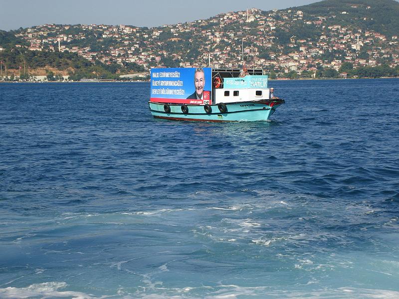 DSC01349.JPG - Campaigning on the Bosphorus.  National elections were the Sunday after we left. 16 July 2007