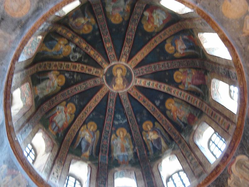 DSC01388.JPG - The Virgin and the attendant twelve angels in the dome, St. Saviour in Chora. 17 July 2007
