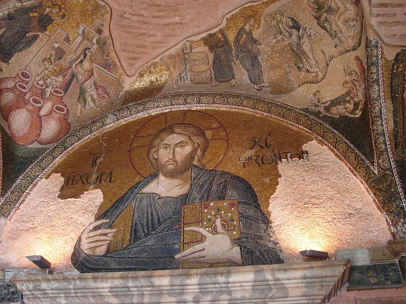 DSC01399.JPG - Jesus over the door leading to the second narthex, St. Saviour in Chora. 17 July 2007