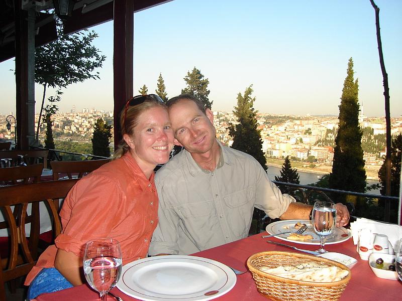 DSC01420.JPG - Gretchen and Matt at the Pierre Loti restaurant. 17 July 2007