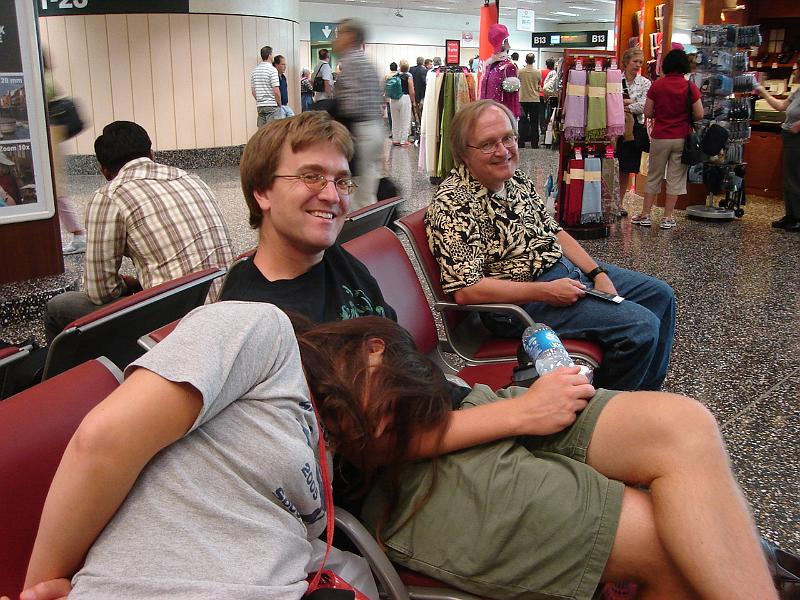 DSC01443.JPG - Brenda, Andrew, and Bill once again in Milan's Malpensa Airport. 18 July 2007
