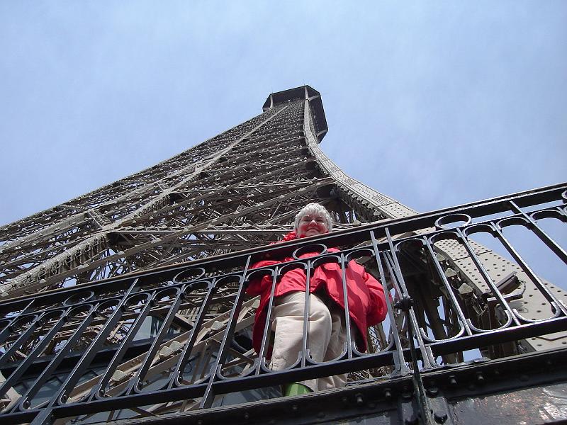 DSC02329.JPG - Judy on the Eiffel Tower, Paris. 17 April 2008