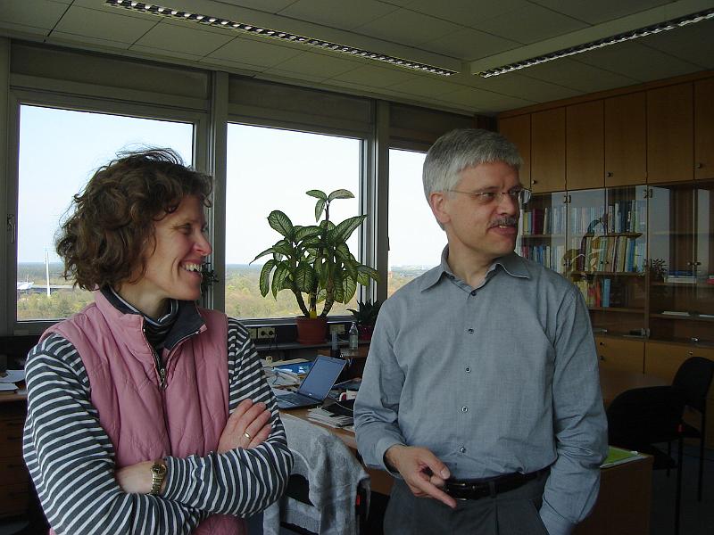 DSC02352.JPG - Dorothea and Dieter in Dieter's office. 18 April 2008