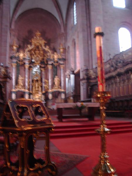 DSC02363.JPG - The altar area of the Cathedral of St. Peter in Worms.  Germany 19 April 2008