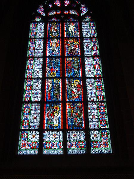 DSC02364.JPG - A stained glass window at the Cathedral of St. Peter in Worms.  Germany 19 April 2008