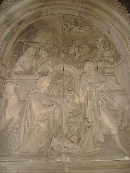 DSC02367.JPG - A carved stone door arch salvaged from a cloister either ruined or destroyed.  St. Peter Cathedral, Worms Germany. 19 April 2008