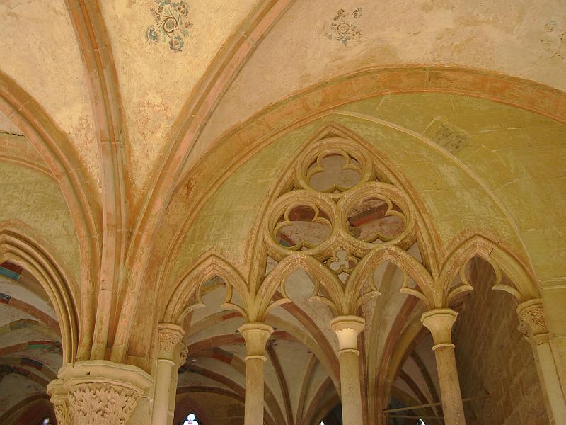 DSC02404.JPG - Delicate and intricate rib vaulting at the Maulbronn Monastery.  Germany 20 April 2008