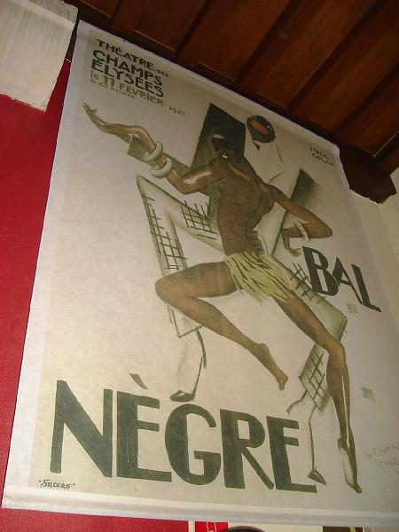 DSC02509.JPG - Poster of Josephine Baker at the Chateau des Milandes.  France. 23 April 2008