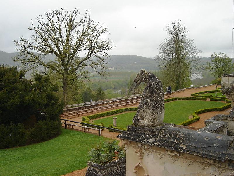 DSC02510.JPG - View of the grounds of the Chateau des Milandes, along the Dordogne, residence of Josephine Baker.  France. 23 April 2008