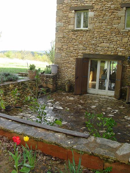 DSC02525.JPG - The patio area off the kitchen of Mick and Shirley's place in Rauffet.  France 23 April 2008