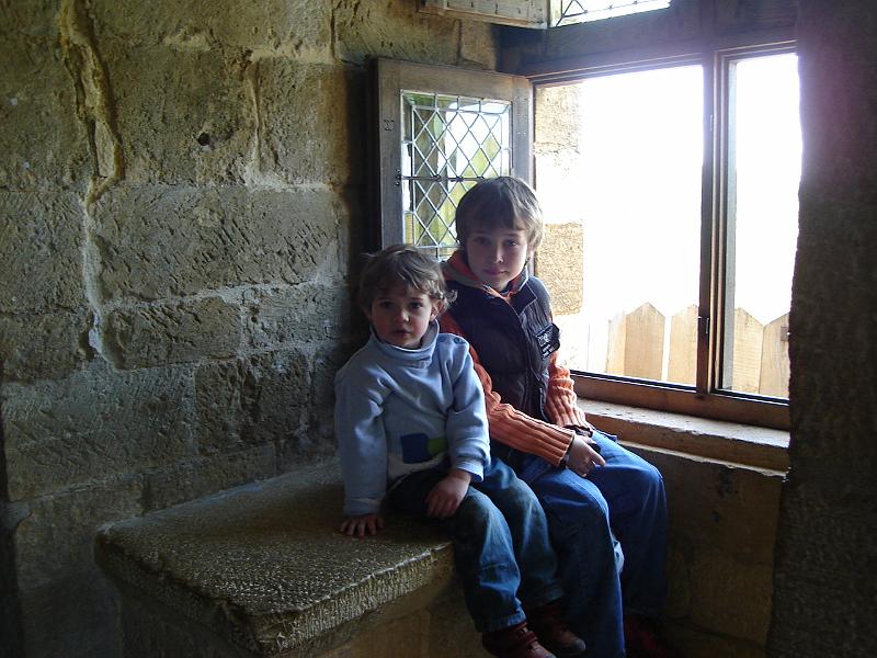 DSC02547.JPG - Two French boys at Castelnaud.  France 24 April 2008