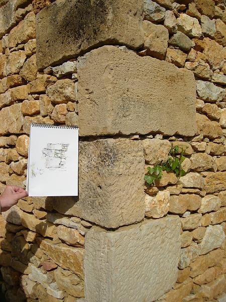 DSC02566.JPG - Judy' sketch and the subject.  Rauffet France 24 April 2008