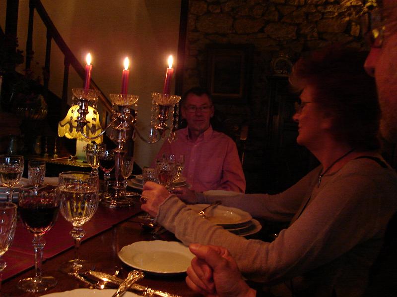 DSC02580.JPG - Tom and Shirley at dinner at Les Papillons.  France 24 April 2008