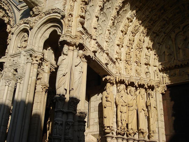 DSC02601.JPG - Carved arches and entry ways - Chartres Cathedral.  France 25 April 2008