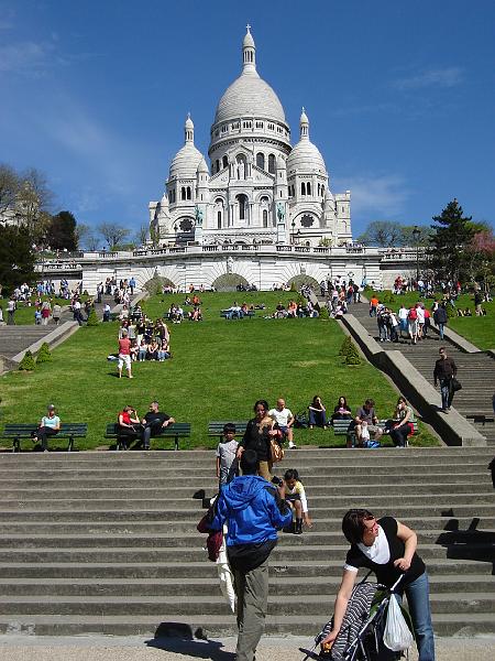 DSC02655.JPG - The steps leading up to the Basilica Sacre Coeur.  Paris France 27 April 2008