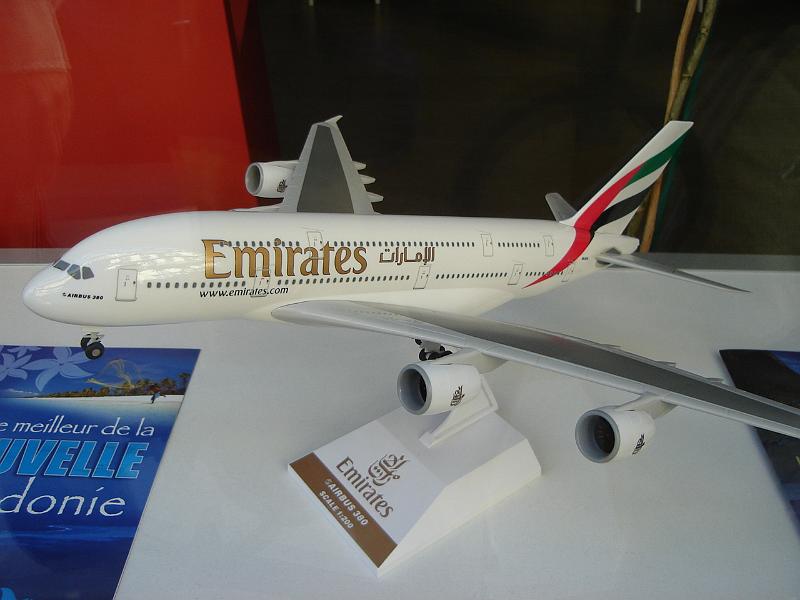 DSC02661.JPG - A model of the A380 in a travel agency window - Andrew would be pleased. 27 April 2008