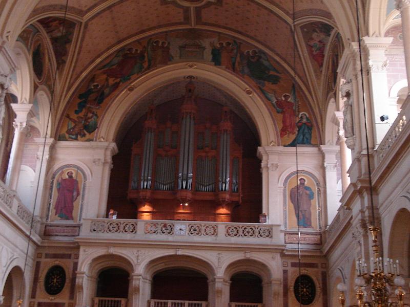 DSC02665.JPG - The organ at Holy Trinity Church - played by Olivier Messiaen.  We heard it played as someone was practicing.  Paris France 27 April 2008