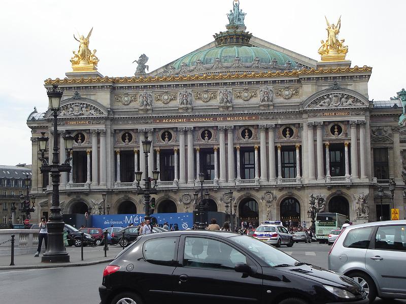DSC02675.JPG - The exterior of the Paris Opera House, Academie Nationale de Musique.  France 27 April 2008