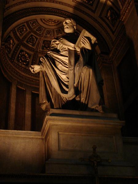 DSC02678.JPG - A statue of St. Augustine in Ste. Marie de la Madeleine.  Paris France 27 April 2008