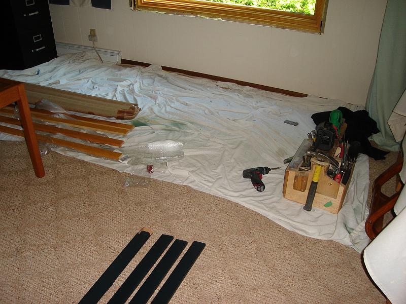 DSC01235.JPG - Materials necessary to finish (?) front window.  16 July 2009