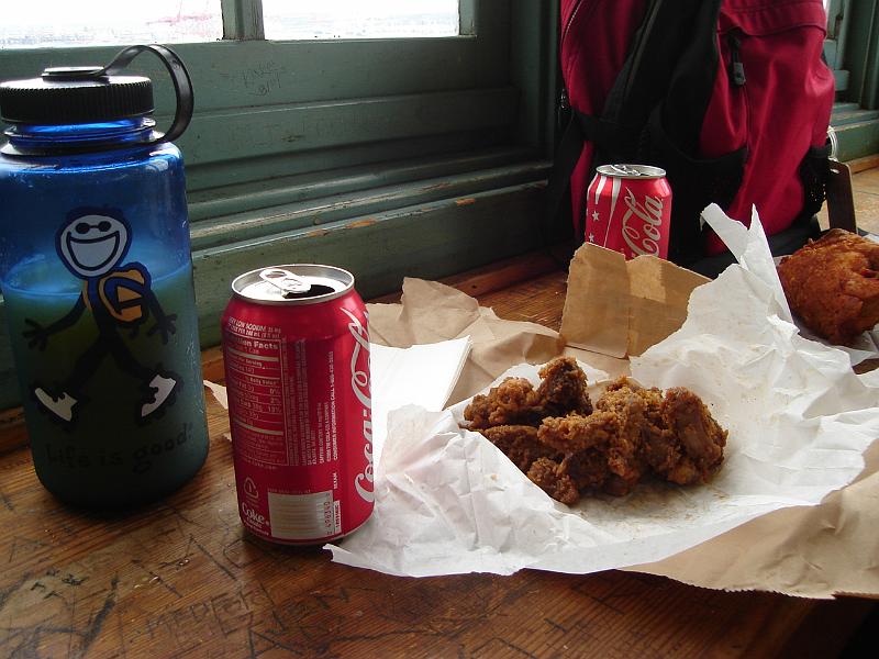 DSC01345.JPG - Coke and chicken gizzards.  Who could ask for more?  Eat your heart out, Kolden. 23 July 2009
