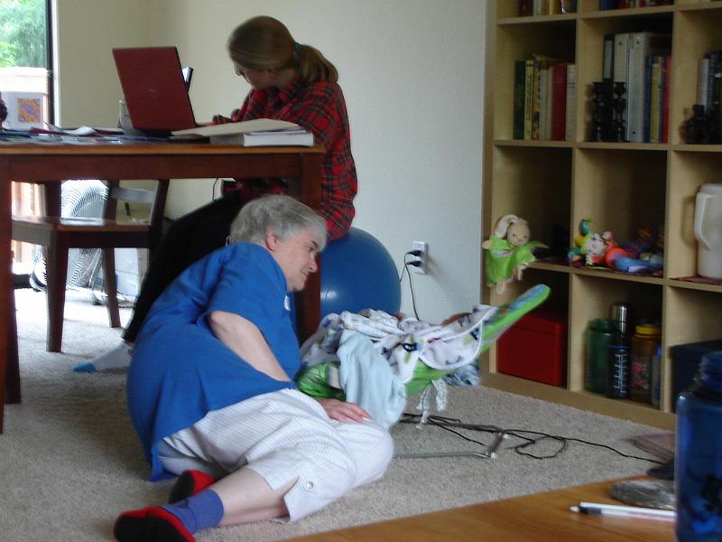 DSC01353.JPG - Mommy working and grandma getting Sebastian time. 24 July 2009