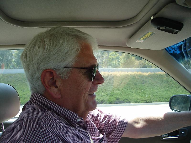 DSC01433.JPG - Mark driving down I-8, taking Judy to St Paul's Manor. 11 August 2009