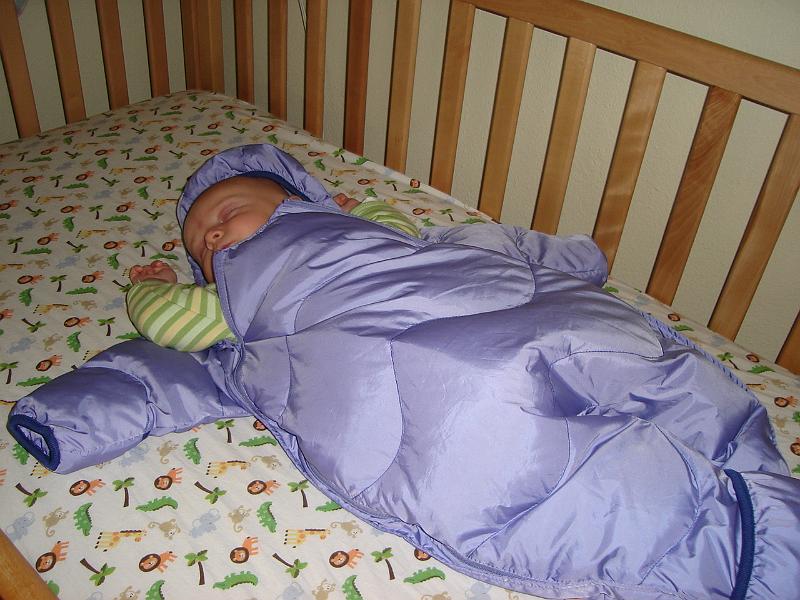 DSC01707.JPG - Sebastian asleep in his crib. 16 October 2009