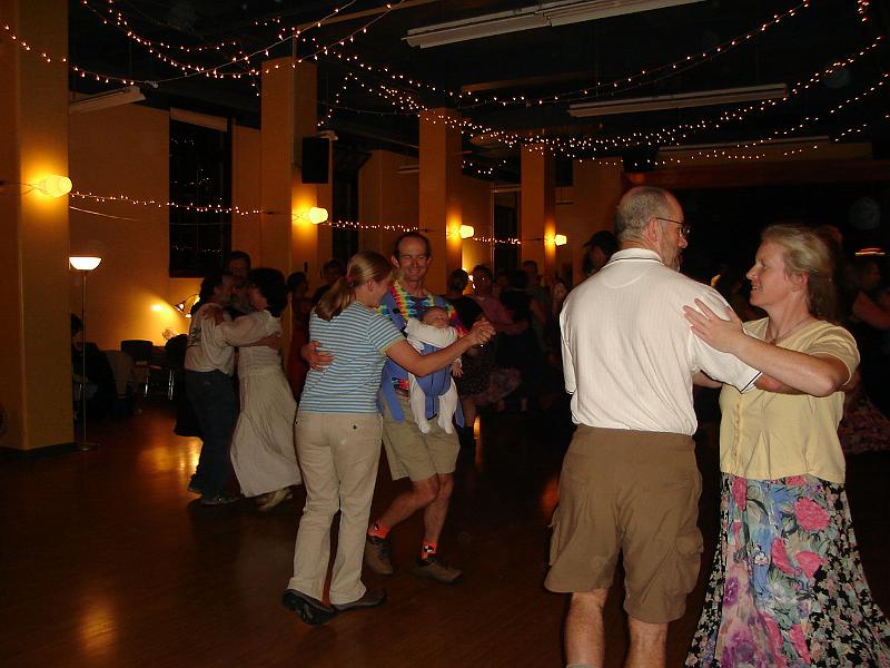 DSC01745.JPG - Gretchen, Matt, and Sebastian, now asleep, resume dancing. 16 October 2009