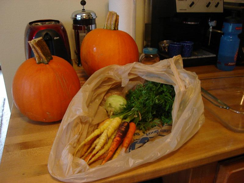 DSC01786.JPG - Bounty from Matt's garden. 17 October 2009