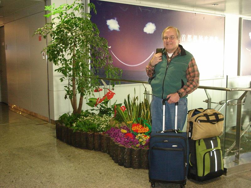 DSC01862.JPG - Bill in the Beijing Airport. 21 October 2009