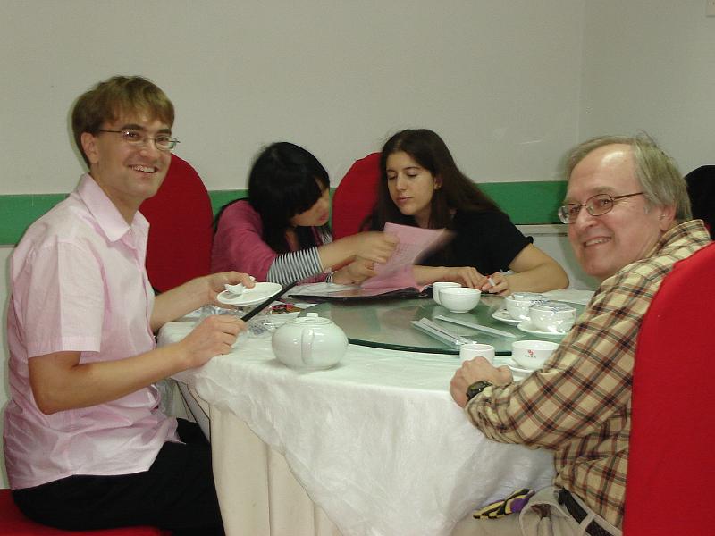 DSC01996.JPG - Andrew and Bill with Xia and Brenda at the restaurant. 23 October 2009