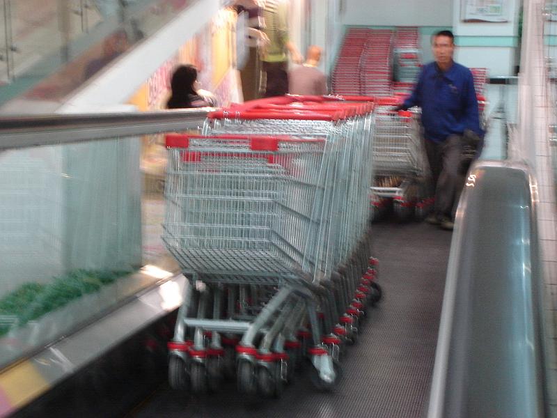 DSC02040.JPG - Another view of the carts coming up the escalator. 24 October 2009