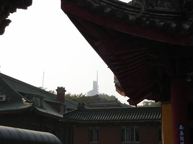 DSC02086.JPG - View of Nanjing's tallest building from the grounds of Jiming Temple. 25 October 2009