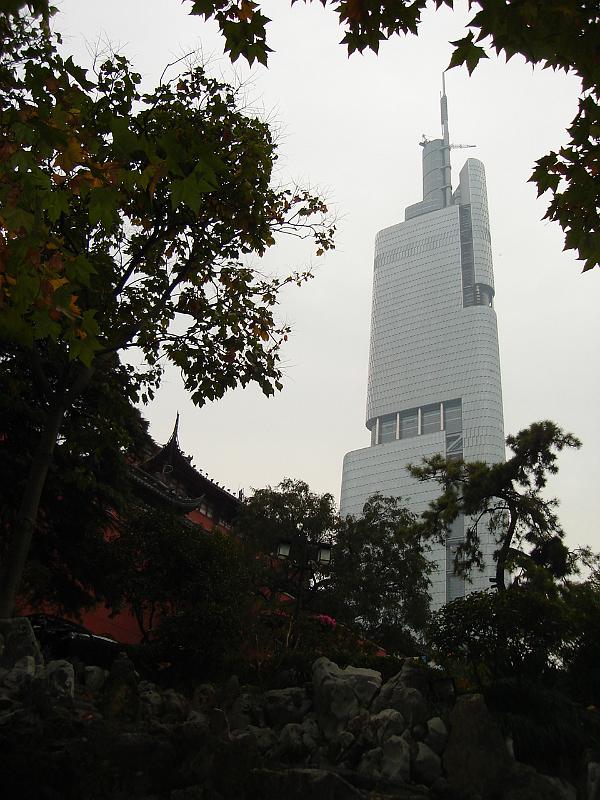 DSC02158.JPG - View of Nanjing's highest building from the Zhonglou. 27 October 2009