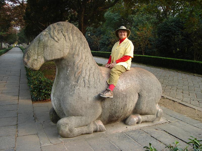 DSC02245.JPG - Judy on a Stone Horse. 28 October 2009
