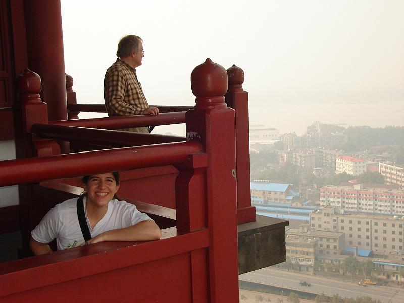 DSC02349.JPG - Bill and Brenda trying to see the Yangtze River. 30 October 2009