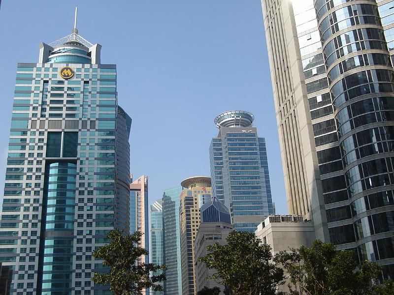 DSC02412.JPG - Skyscrapers in the Pudong area of Shanghai.  It was a lovely clear day. 31 October 2009