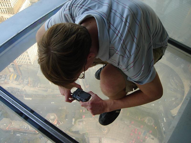 DSC02447.JPG - Andrew taking a picture through the plexiglass. 31 October 2009