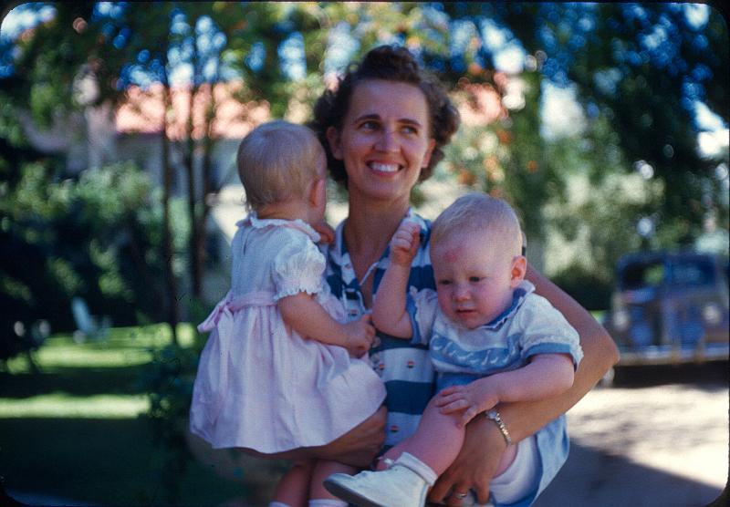 0250-betty-twins-trees.jpg - Judy, Betty, Richard.  Denver