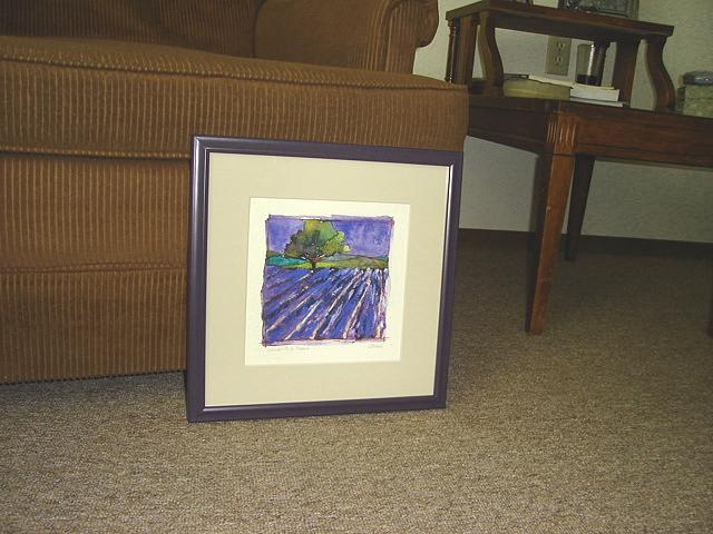 A&B-purple.jpg - Andrew and Brenda's print of a purple field by Shirley taken in Lillian's apartment. 2 February 2006
