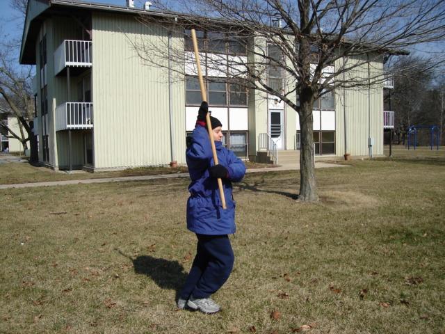 DSC00158.JPG - Brenda working with a stick. 25 February 2006
