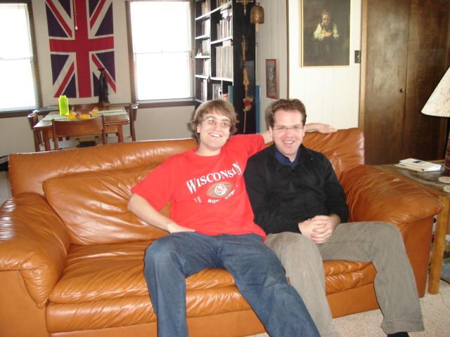 DSC00215.JPG - Andrew brought Judy back to Madison.  Andrew and Chris. 4 March 2006